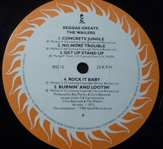 The Wailers : Reggae Greats (LP, Comp)