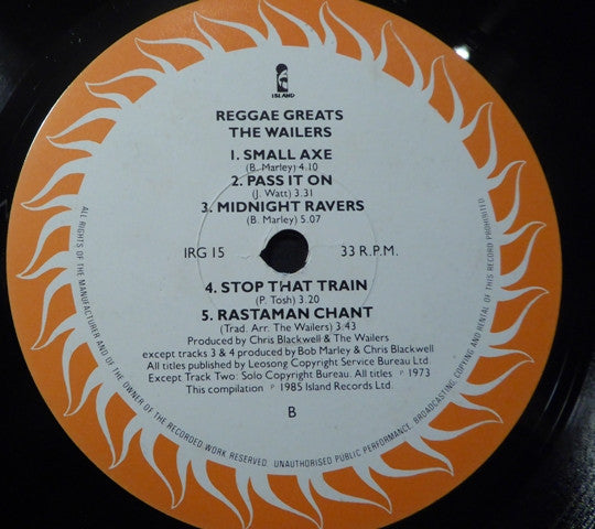 The Wailers : Reggae Greats (LP, Comp)