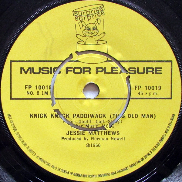 Jessie Matthews (2) / Jon Pertwee : Knick Knack Paddiwack / I Know An Old Lady Who Swallowed A Fly (7", Single)