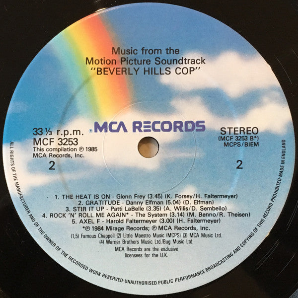 Various : Music From The Motion Picture Soundtrack "Beverly Hills Cop" (LP, Comp)