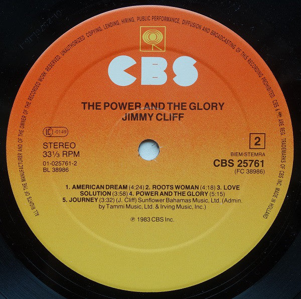 Jimmy Cliff : The Power And The Glory (LP, Album)