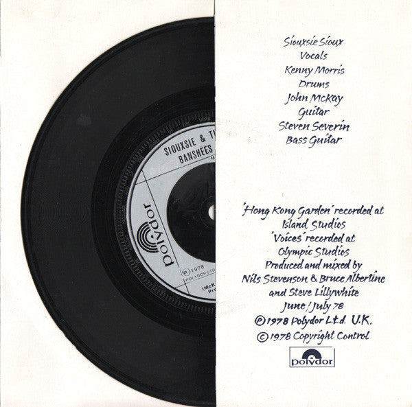 Siouxsie & The Banshees : Hong Kong Garden (7", Single, Gat)