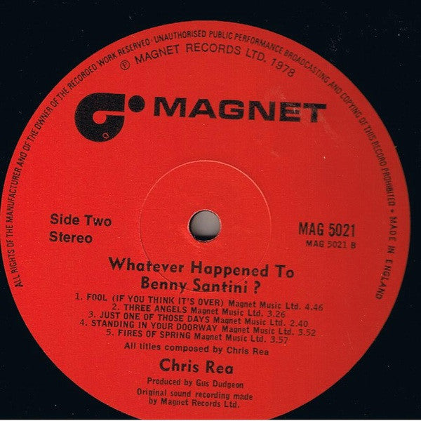 Chris Rea : Whatever Happened To Benny Santini? (LP, Album)