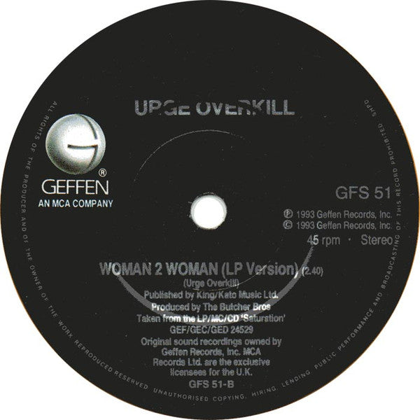 Urge Overkill : Sister Havana (7", Single, Ora)