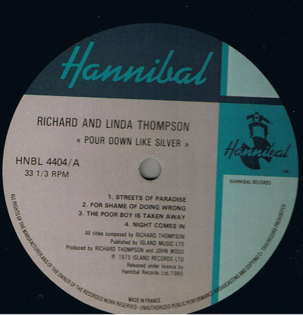 Richard & Linda Thompson : Pour Down Like Silver (LP, RE)