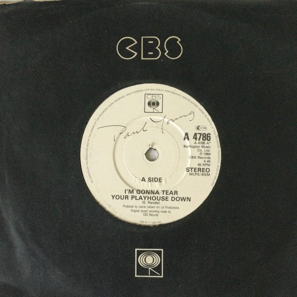 Paul Young : I'm Gonna Tear Your Playhouse Down (7", Single)