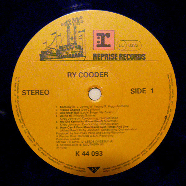Ry Cooder : Ry Cooder (LP, Album, RE)