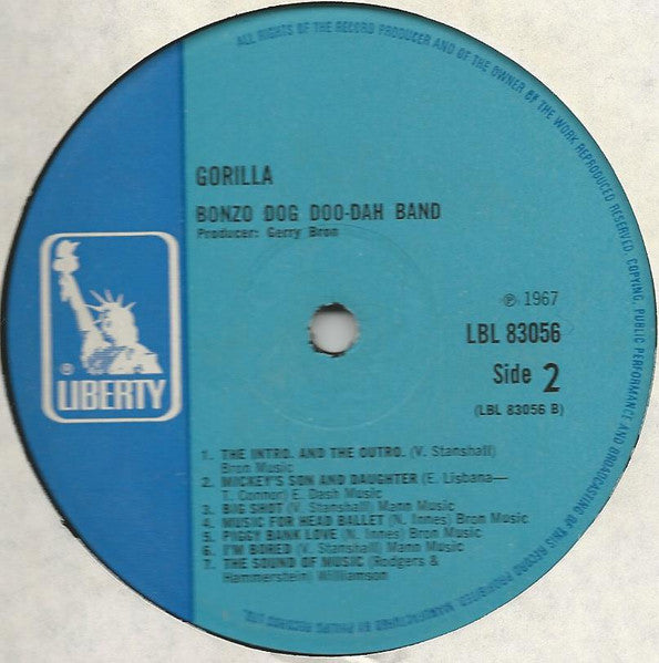 Bonzo Dog Doo/Dah Band* : Gorilla (LP, Album, Mono)