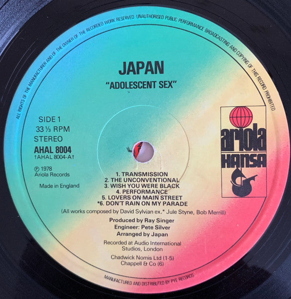Japan : Adolescent Sex (LP, Album)
