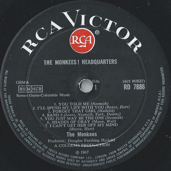 The Monkees : Headquarters (LP, Album, Mono)