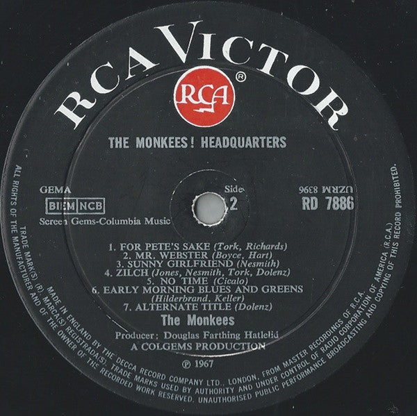 The Monkees : Headquarters (LP, Album, Mono)