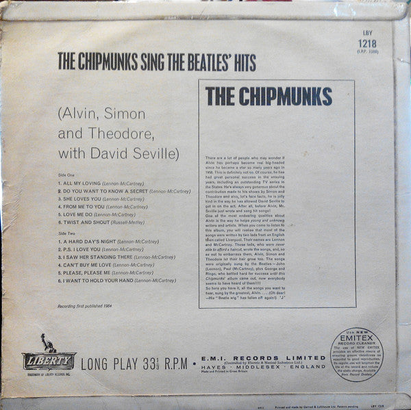 The Chipmunks : The Chipmunks Sing The Beatles' Hits (LP)