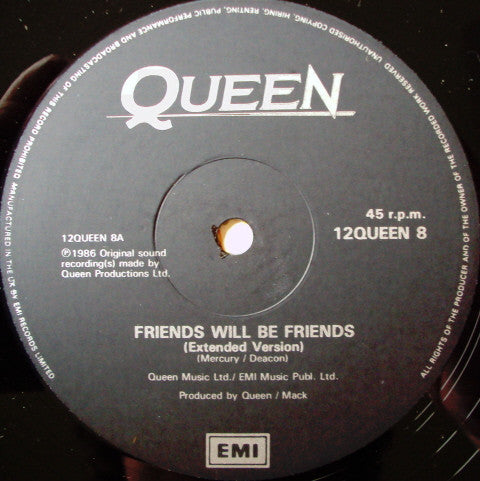 Queen : Friends Will Be Friends (Extended Version) (12", Maxi)