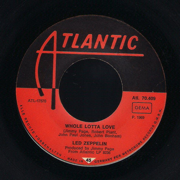 Led Zeppelin : Whole Lotta Love (7", Single)