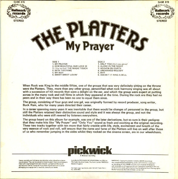 The Platters : My Prayer (LP, Album, Comp)