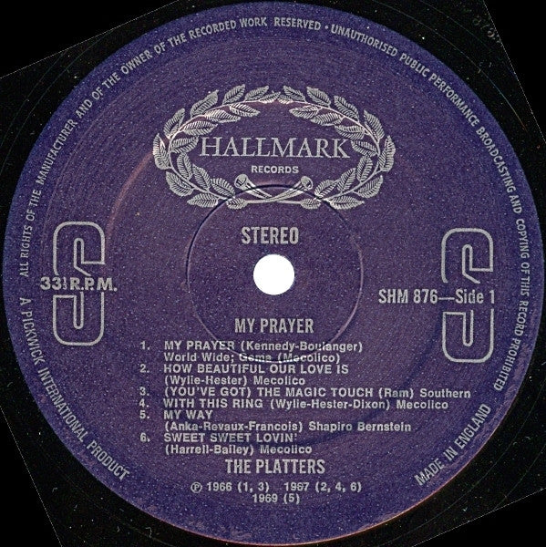 The Platters : My Prayer (LP, Album, Comp)