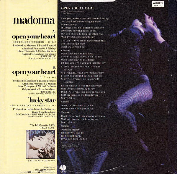 Madonna : Open Your Heart (12", Single)