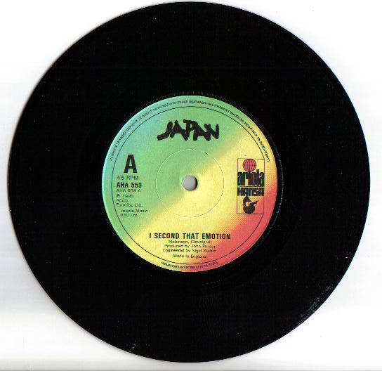Japan : Second That Emotion (7", Single)
