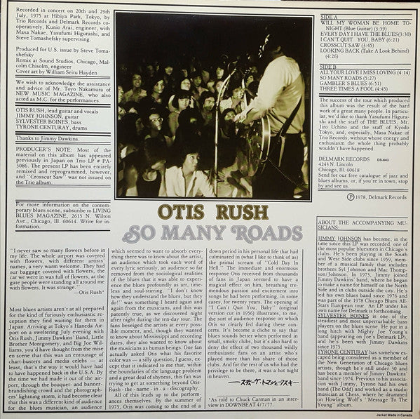 Otis Rush : So Many Roads (Live In Concert) (LP, Album, RE)