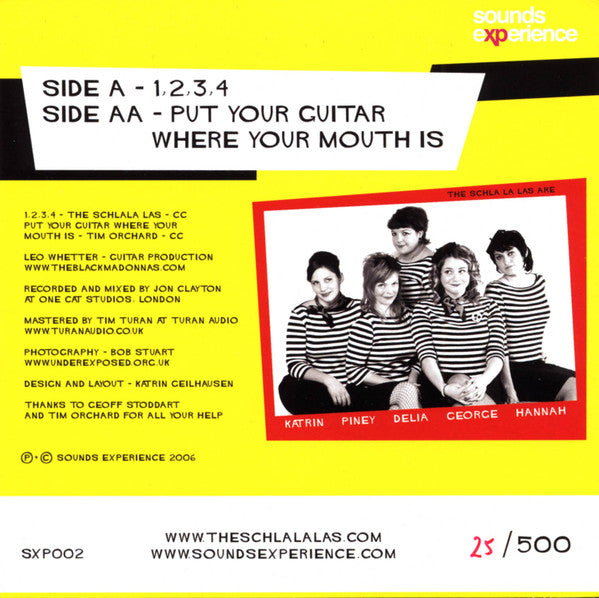 The Schla La Las : 1, 2, 3, 4 / Put Your Guitar Where Your Mouth Is (7", Num)