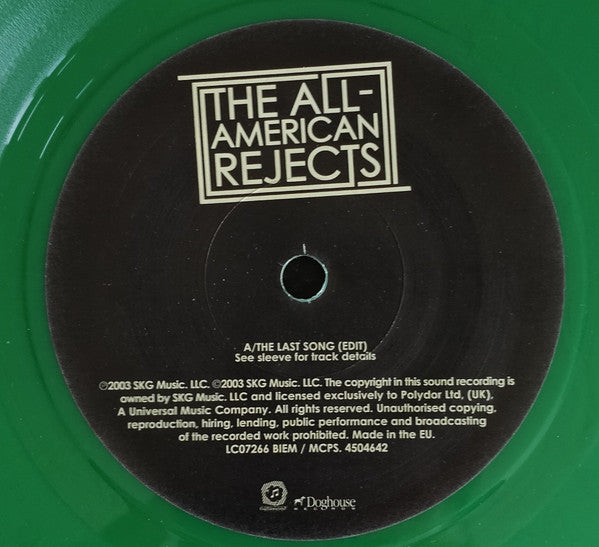 The All-American Rejects : The Last Song (7", Single, Gre)