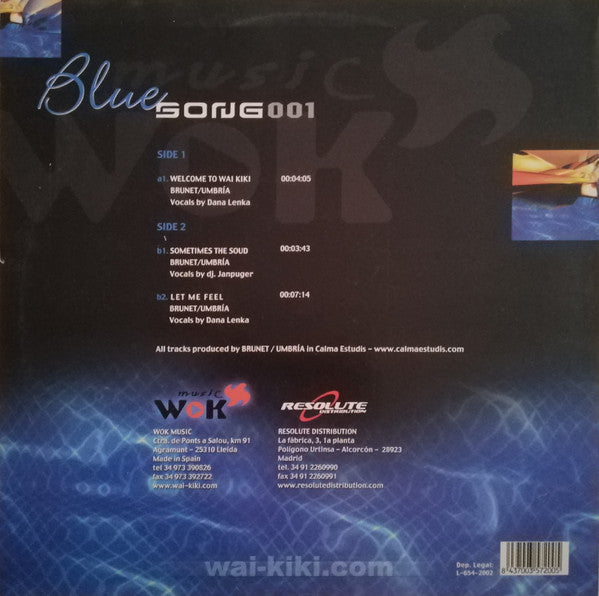 Blue Song 001 : Welcome To Wai Kiki / Sometimes The Soud / Let Me Feel (12")
