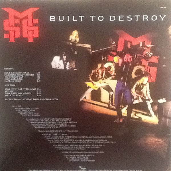 The Michael Schenker Group : Built To Destroy (LP, Album, PRS)
