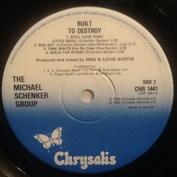 The Michael Schenker Group : Built To Destroy (LP, Album, PRS)