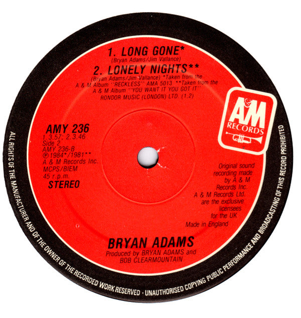 Bryan Adams : Somebody (12", Ltd)