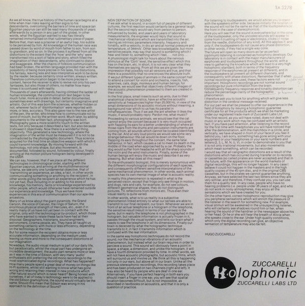 Hugo Zuccarelli : Holophonic (12")