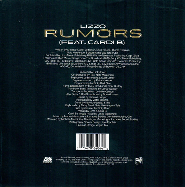 Lizzo Feat. Cardi B : Rumors  (Flexi, 7", Shape, S/Sided, Single, Squ)