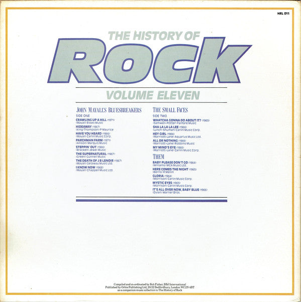 John Mayall's Bluesbreakers* / The Small Faces* / Them (3) : The History Of Rock (Volume Eleven) (LP, Comp, Mono)