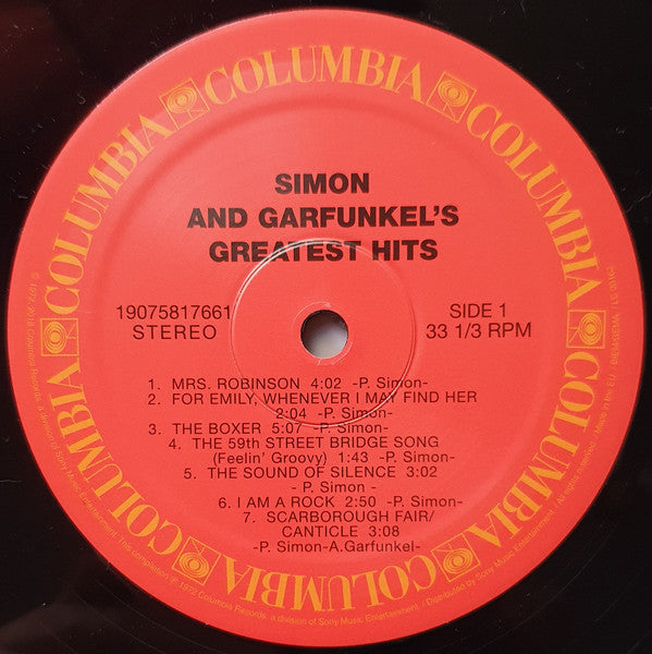 Simon And Garfunkel* : Simon And Garfunkel's Greatest Hits (LP, Comp, RE)