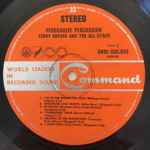 Terry Snyder And The All Stars : Persuasive Percussion (LP, Album)