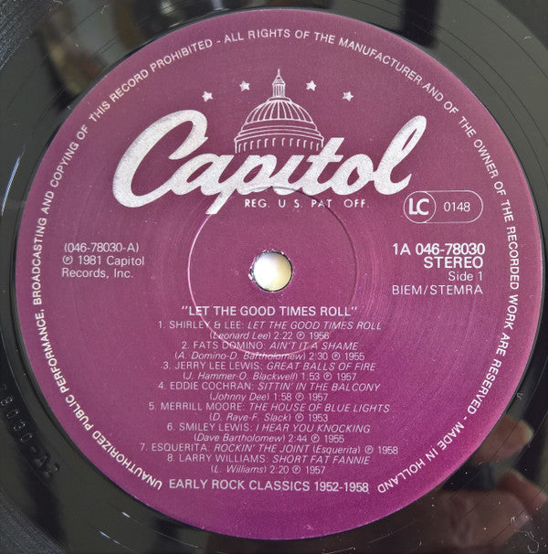 Various : "Let The Good Times Roll" Early Rock Classics 1952-1958 (LP, Comp)
