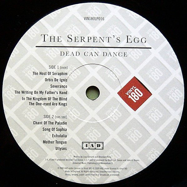 Dead Can Dance : The Serpent's Egg (LP, Album, RE, RM, Gat)