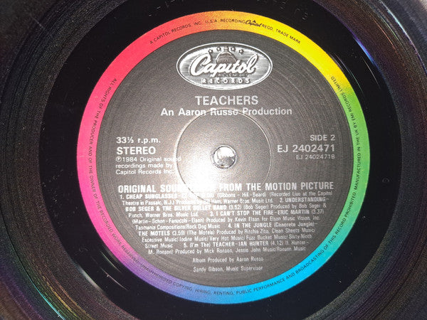 Various : Teachers Original Soundtrack From The Motion Picture An Aaron Russo Production (LP, Comp)