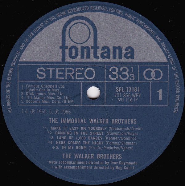 The Walker Brothers : The Immortal Walker Brothers (LP, Comp)