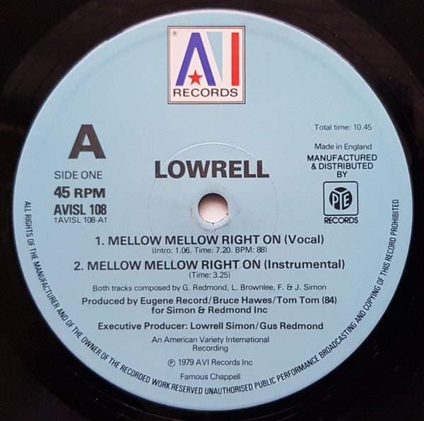 Lowrell* : Mellow Mellow Right On (12", Single)