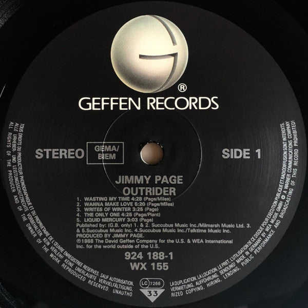 Jimmy Page : Outrider (LP, Album)