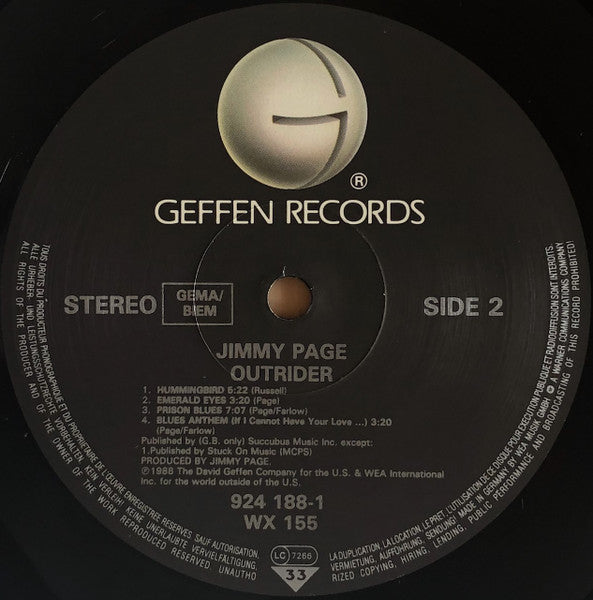 Jimmy Page : Outrider (LP, Album)