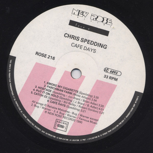 Chris Spedding : Cafe Days (LP, Album)