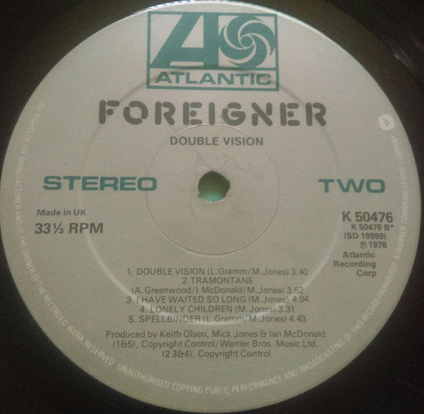 Foreigner : Double Vision (LP, Album)