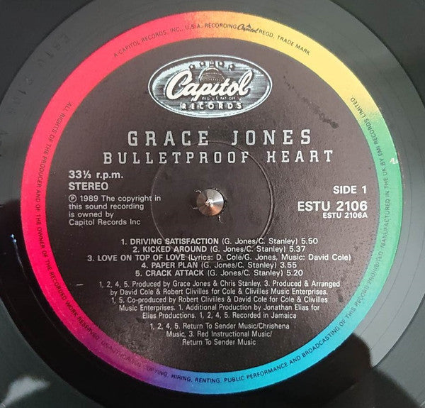 Grace Jones : Bulletproof Heart (LP, Album)