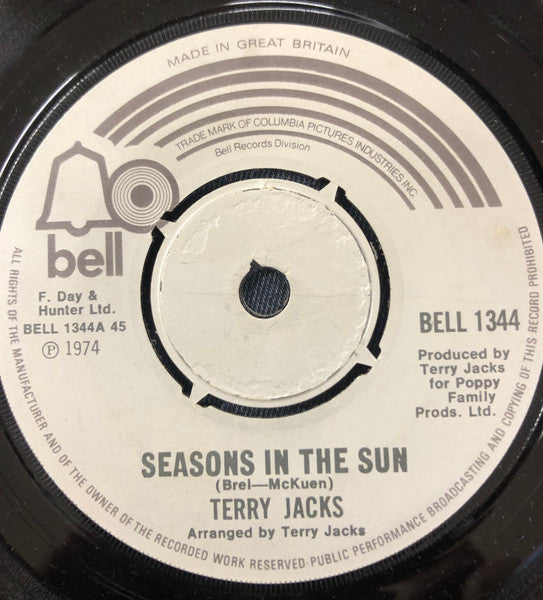 Terry Jacks : Seasons In The Sun / Put The Bone In (7", Single)