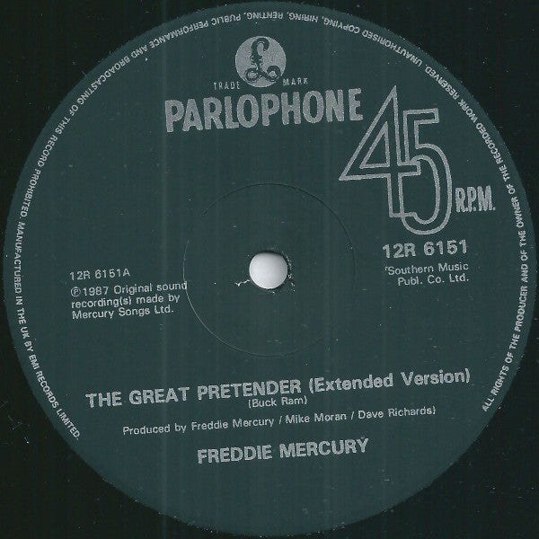 Freddie Mercury : The Great Pretender (Extended Version) (12", Single)