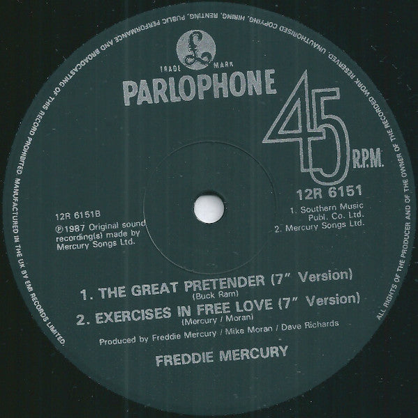 Freddie Mercury : The Great Pretender (Extended Version) (12", Single)