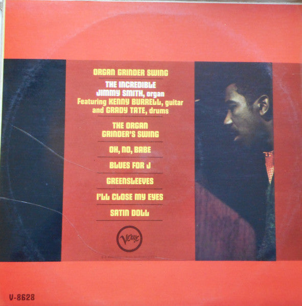 The Incredible Jimmy Smith* Featuring Kenny Burrell And Grady Tate : Organ Grinder Swing (LP, Album)