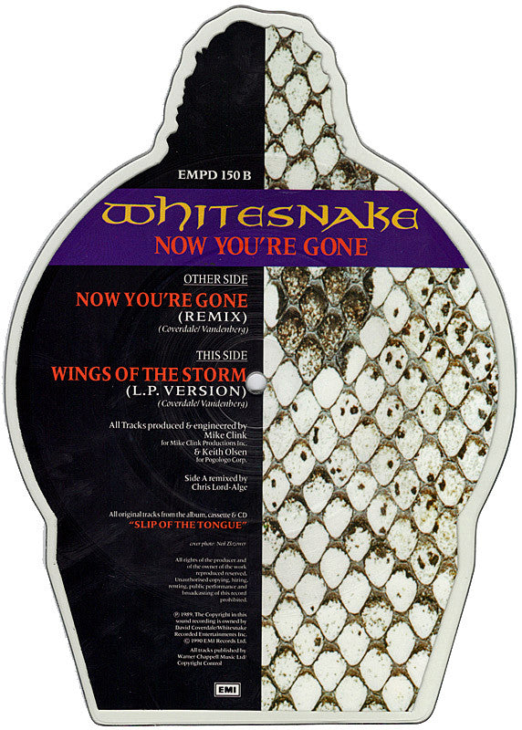 Whitesnake : Now You're Gone (7", Shape, Ltd, Pic)