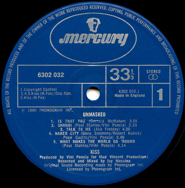 Kiss : Unmasked (LP, Album)